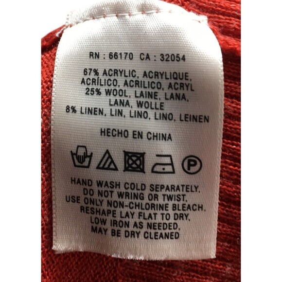 Moth Cardigan Women's Size Medium Orange Long Sleeve Sweater Wool Blend - Picture 8 of 9